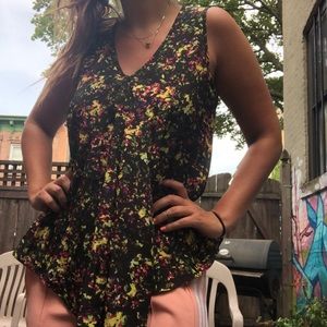 floral flowy tank blouse